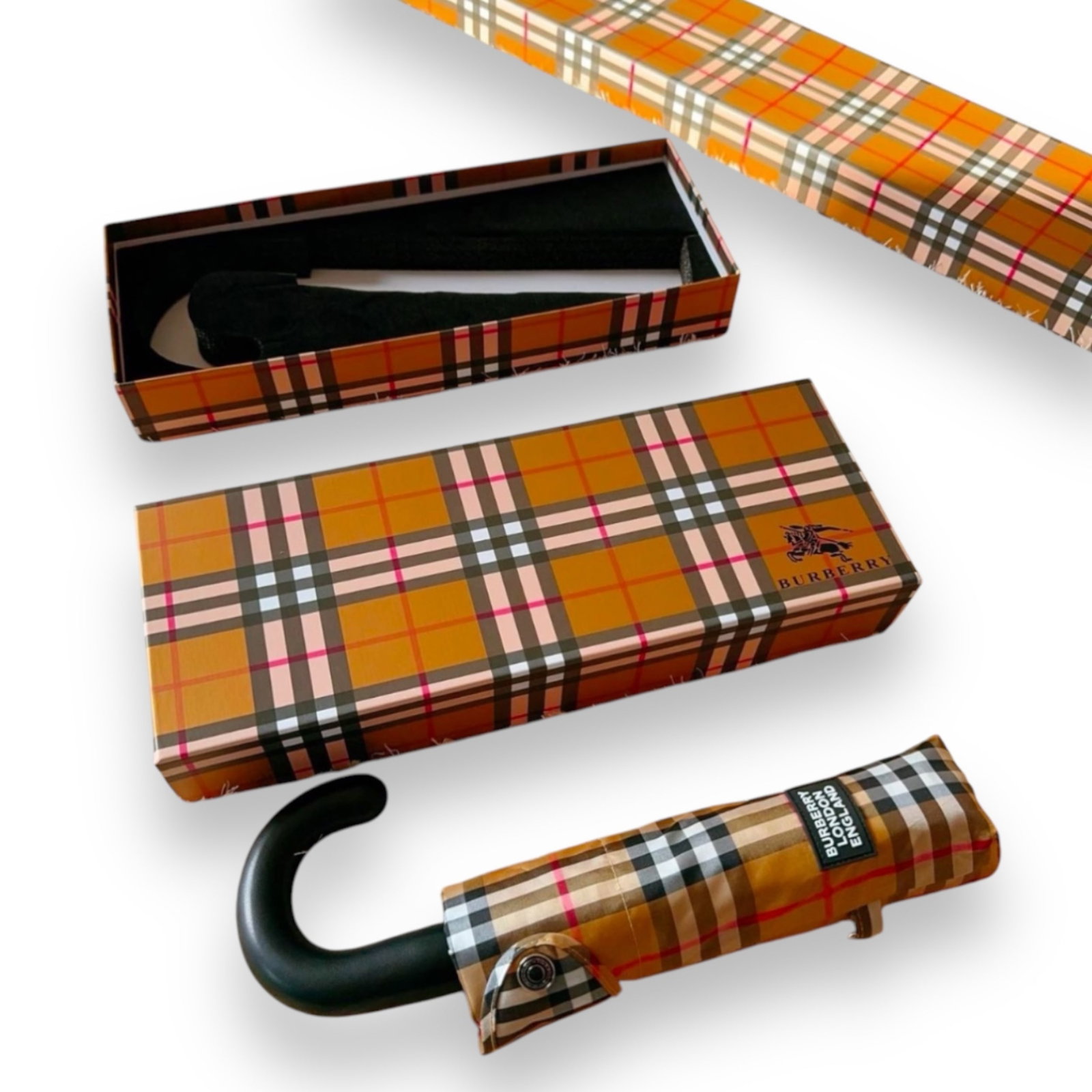 Burberry Vintage Check Umbrella Archive Beige & Original Box (1 of 5)