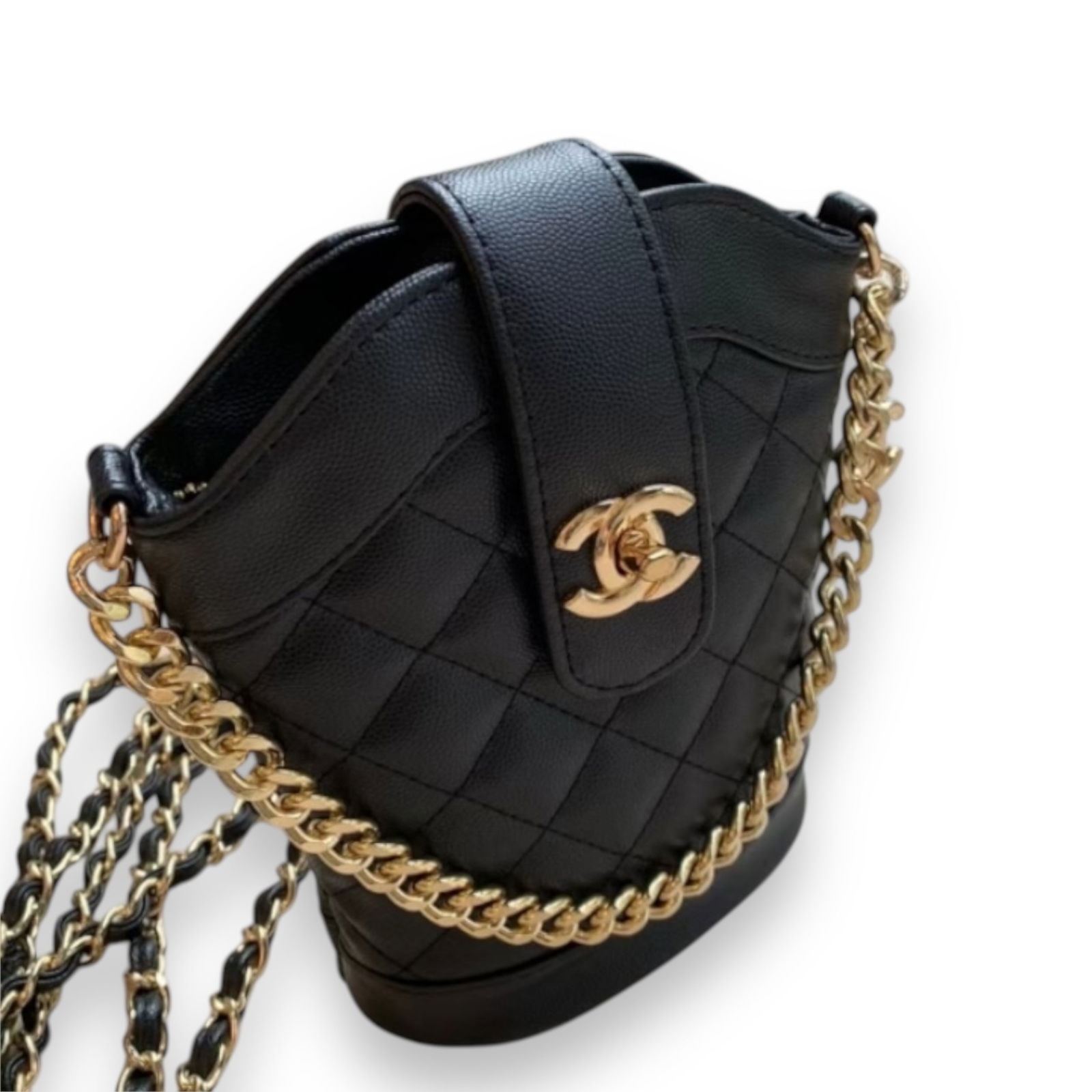 CHANEL Black Quilted 3Way Carry Fry Bag: • CHANEL• Comes In Original Packaging• Certificate Of Authenticity Included• Quilted Pattern• Black• Gold Tone Hardware • Signature CC Twist Lock & Zip Closure•