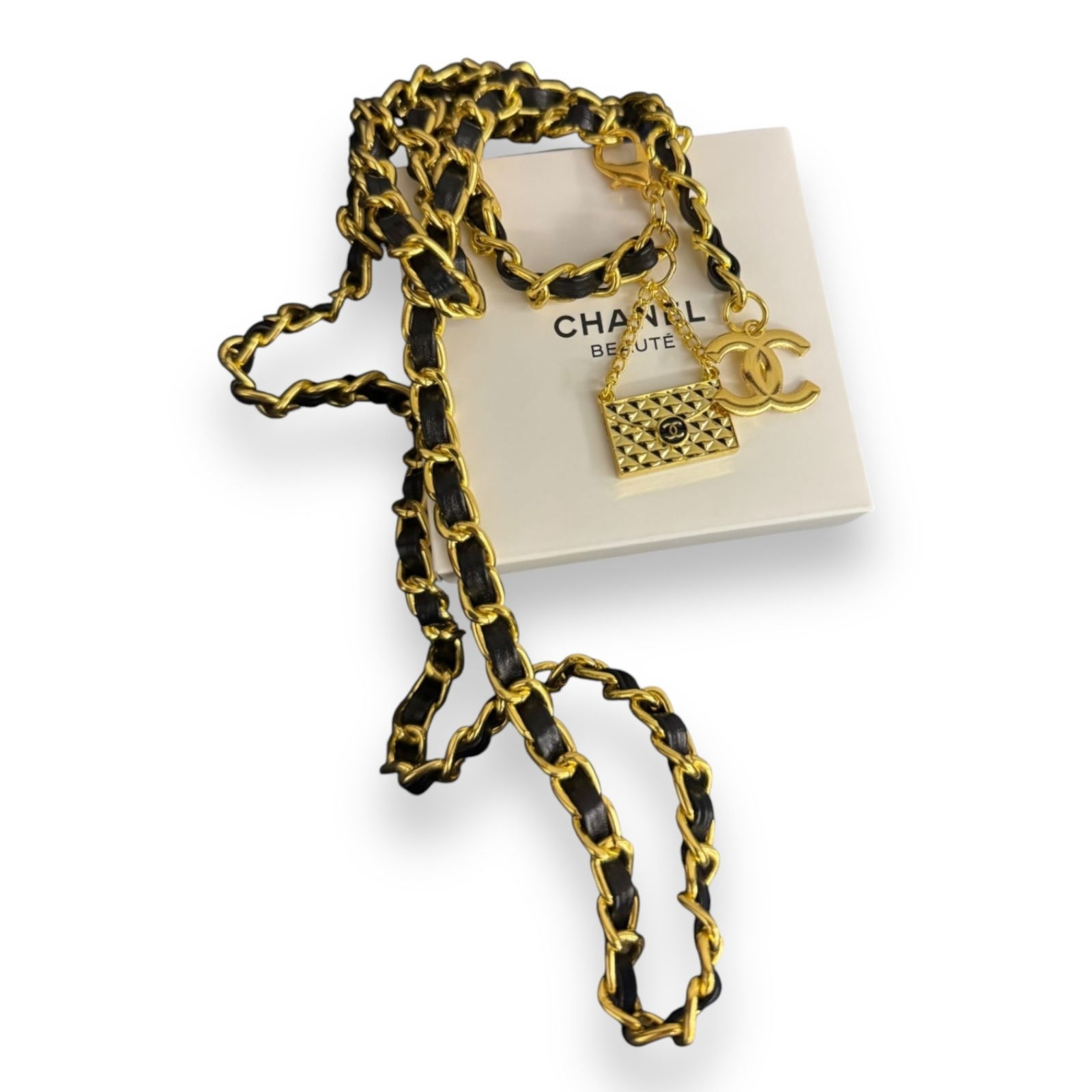 CHANEL Belt Adjustable CC Logo & Bag Beaute Belt & Original Box (1 of 4)