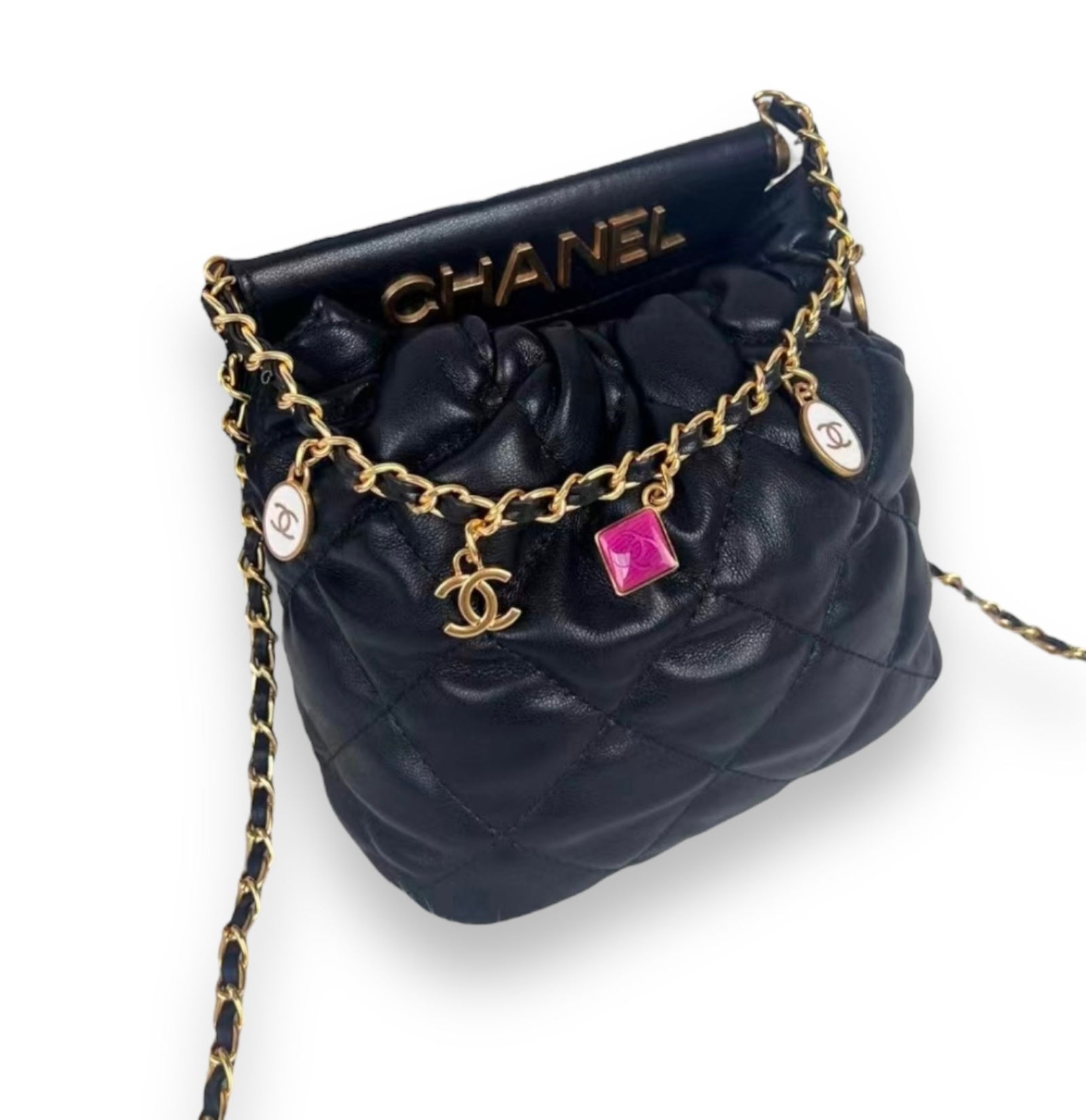 CHANEL Black 22 Mini Shiny Beaute Bucket Bag (1 of 7)