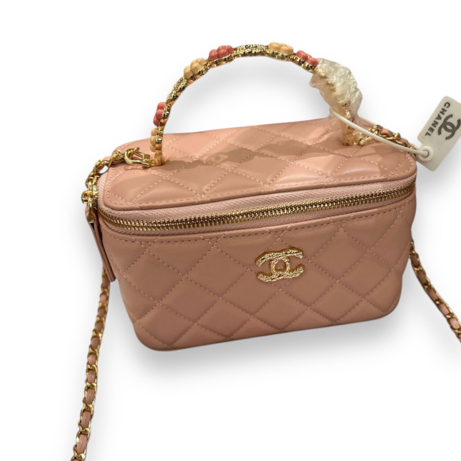 CHANEL Quilted Floral Top Handle Vanity Beaute Bag & Original Box (1 of 7)