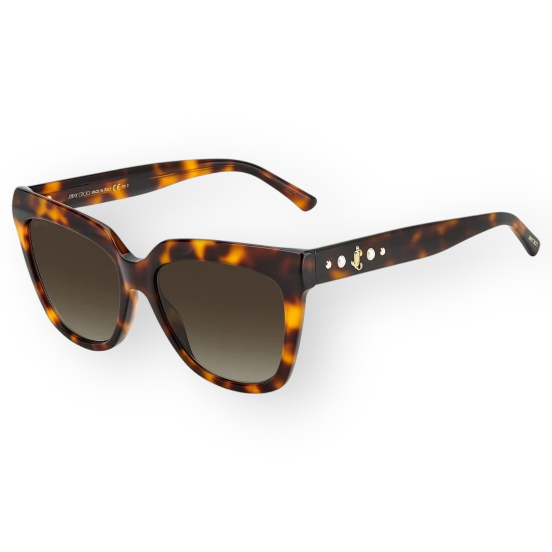 Jimmy Choo Women's Julieka Havana Oversize Square Sunglasses & Original Case: • Jimmy Choo • Women's Sunglasses • Julieka Havana Oversize Square • Havana/Brown • Lens: Gradient • 100% UV Protection • FRAME MATERIAL: Acetate • SIZE: 55-17-