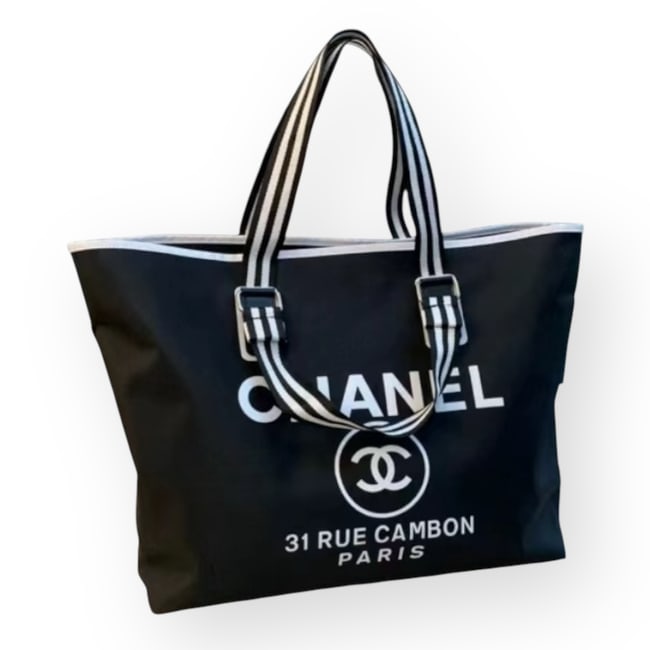 CHANEL XL Black & White 2 Way Optional Carry Beaute Tote (1 of 7)