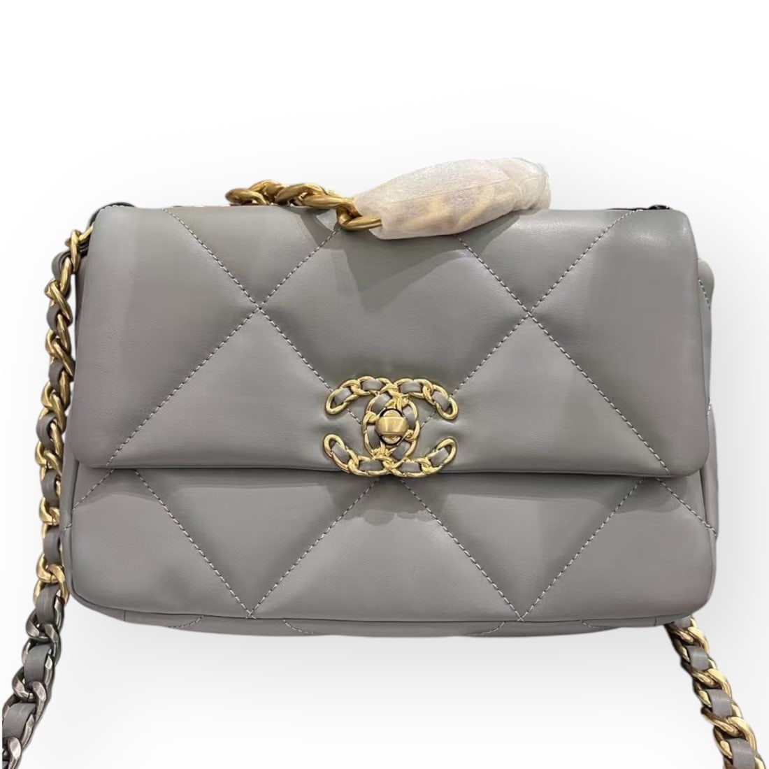 CHANEL Grey Quilted 19 Beaute Shoulder Bag & Original Box (1 of 8)