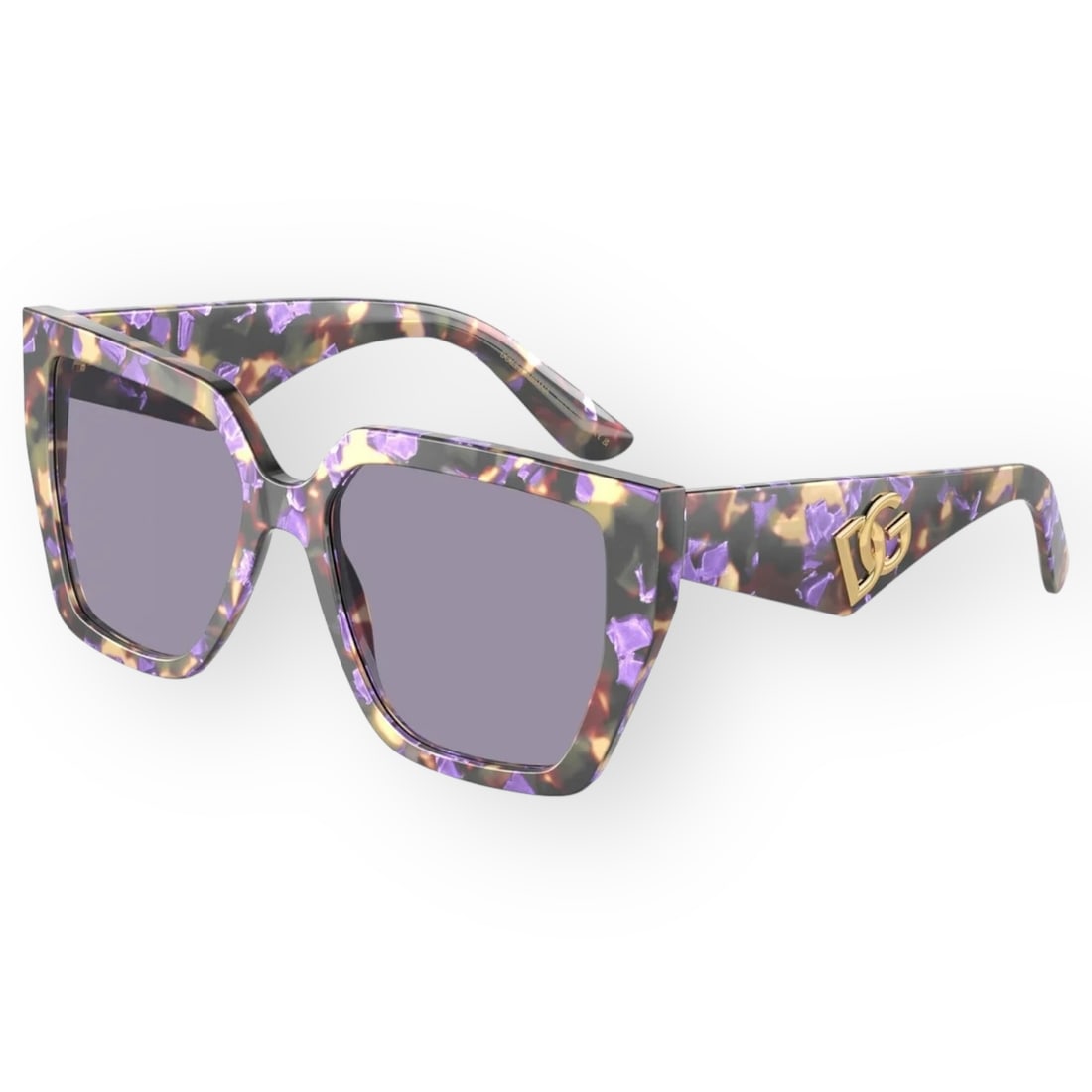 Women's Dolce & Gabbana Havana Blue Pearl Square Butterfly Sunglasses & Case (1 of 4)