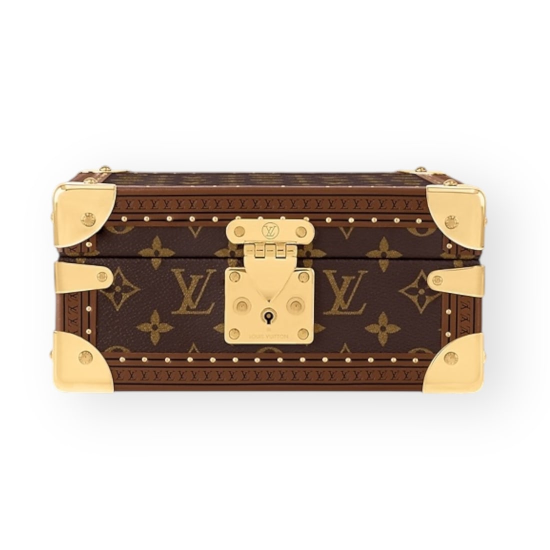Louis Vuitton Brown Monogram/Pink Coffret Joaillerie Beaute Jewelry/Accessory Box: • Louis Vuitton • Brown Monogram • Jewelry & Accessories Box • Pink Interior • 2 Removable Stacked Trays • Separated Storage Compartments • Ring Holder • Gold T