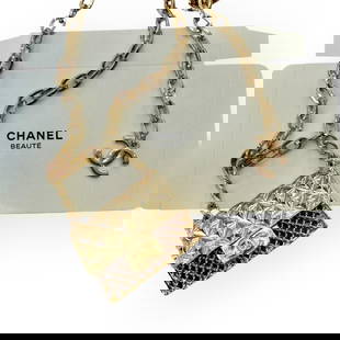 CHANEL Belt Gold Chain W/ Bag Charm Beaute Blt & Original Box: • CHANEL • Gabrielle • L.A. Collection • Gold Tone Hardware • Chain Belt • Adjustable • Bag Charm • CC Logo • Original Box Included • Makeup/Diffusion