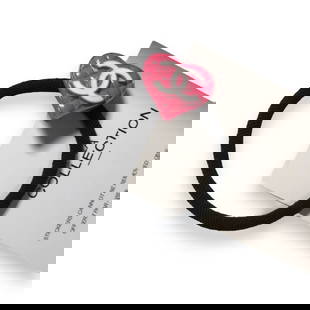 CHANEL Hot Pink Heart/White CC L.A Collection Hair Tie: • CHANEL • Hot Pink• Heart Shaped • L.A Collection• Hair Tie • Rhinestone Accented • White Front CC Logo• Unopened/In Original Packaging • CHANEL Gift Bag
