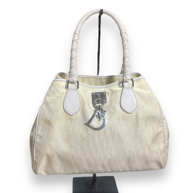 Christian DIOR Vintage White/Cream & Silver Diorissimo Lovely Top Handle Bag (1 of 14)
