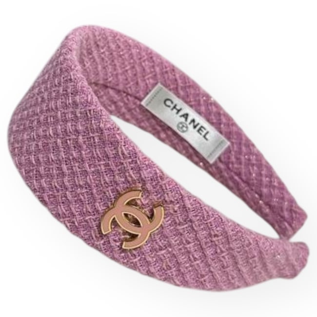 CHANEL Headband Pink/CC Logo Wide Beaute HB W Side Logo: • CHANEL • Headband • Pink • Side CC Logo • Style: Wide