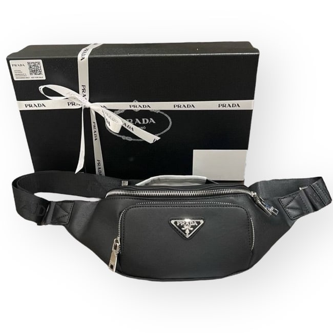 Prada Front Logo Black & Silver BumBag/Belt Bag & Original Box (1 of 9)
