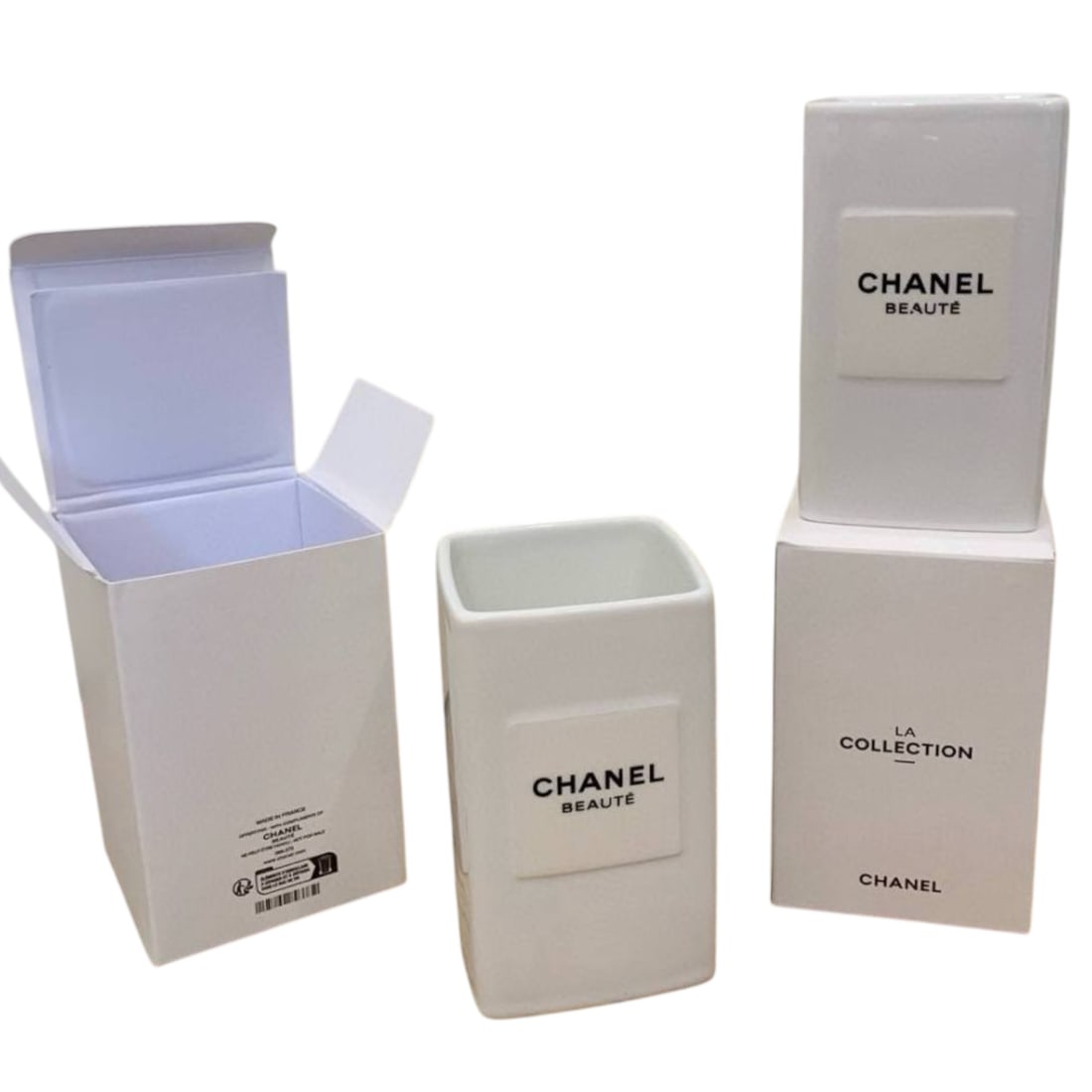 CHANEL Ceramic White/Black Beaute Makeup Brush Holder & Original Box (1 of 3)