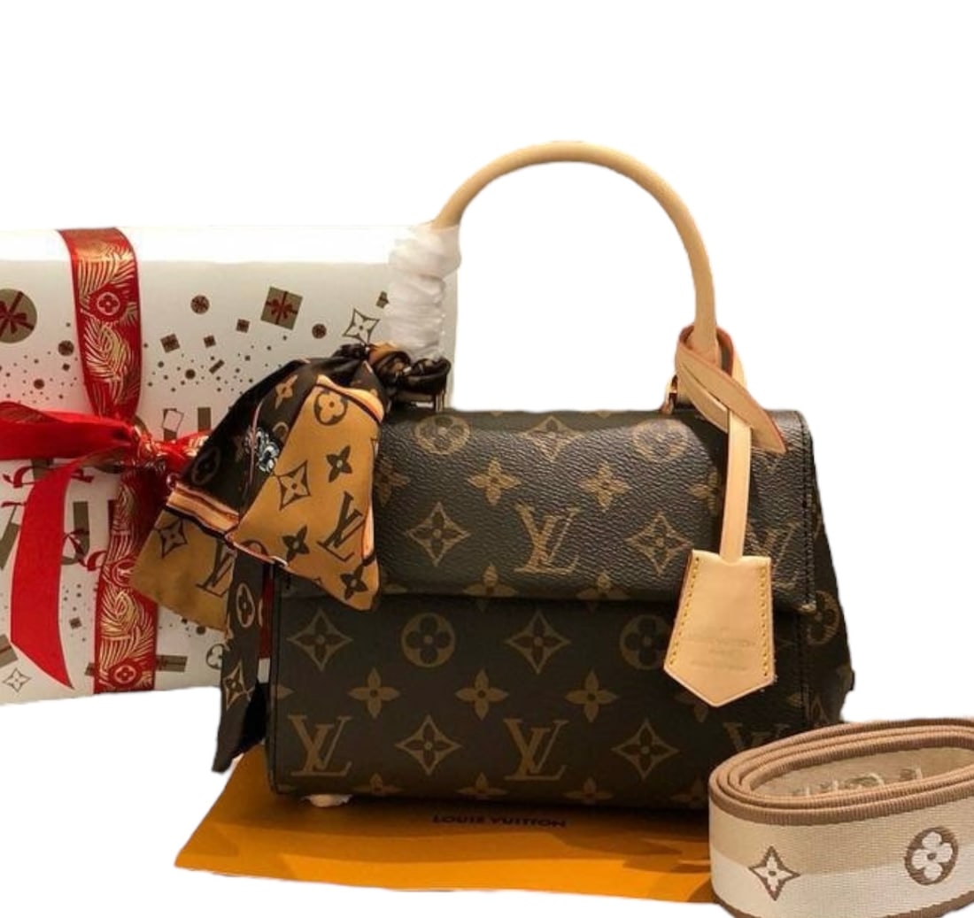 Louis Vuitton Brown Monogram/Gold Cluny Mini Beaute Bag & Original Box (1 of 9)