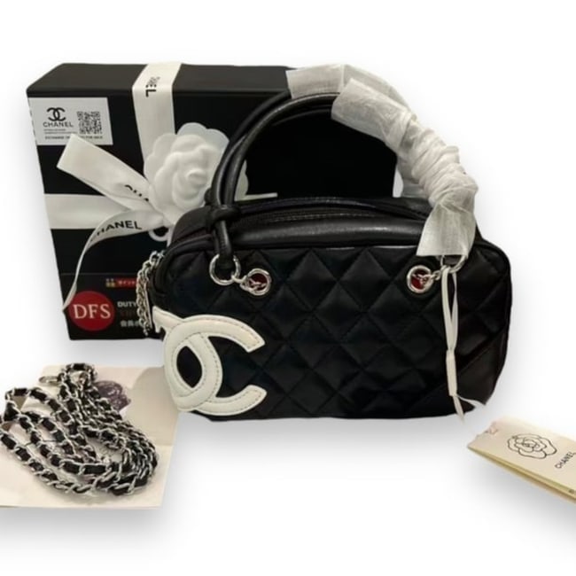 CHANEL Quilted Cambon Mini Bowler Beaute Bag & Original Box (1 of 7)