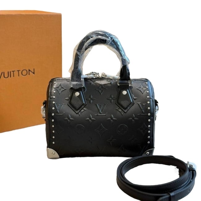 Louis Vuitton Black/Silver Monogram Speedy 20 Trunk Beaute Bag, Strap, Lock/Key (1 of 9)