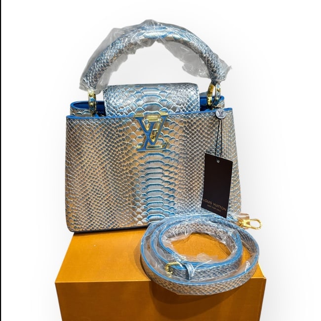 Louis Vuitton Blue/Silver Iridescent Capucines Beaute Bag & Original Box (1 of 9)