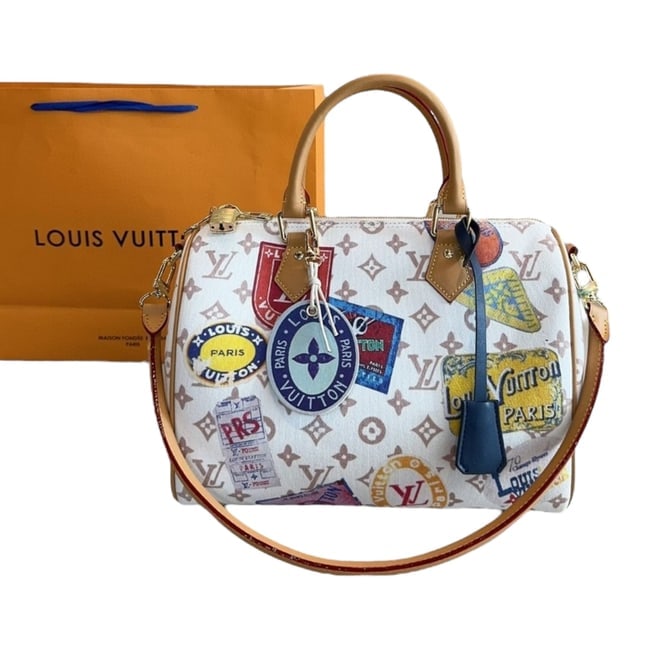 Louis Vuitton Flight Mode Mono Dune Speedy 30 Beaute Bag, Strap, & Box (1 of 8)