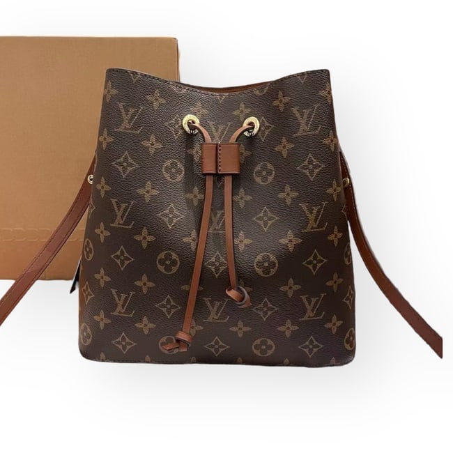 Louis Vuitton Brown Monogram Noe' BB Beaute Shoulder Bag & Original Gift Bag (1 of 8)