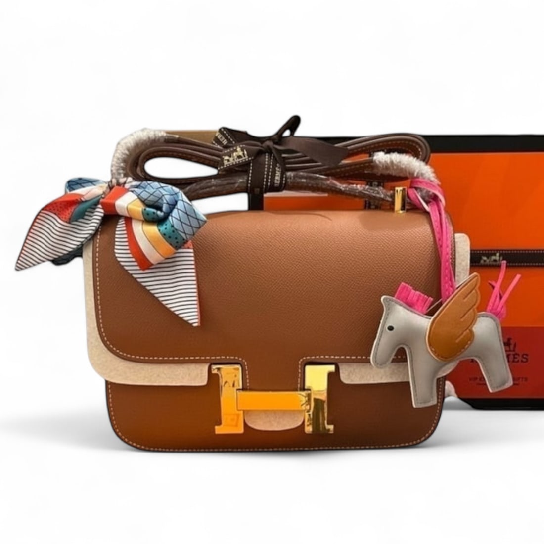 Hermes Waist Or Shoulder Carry Brown/Gold Constance Beaute Bag & Original Box (1 of 7)