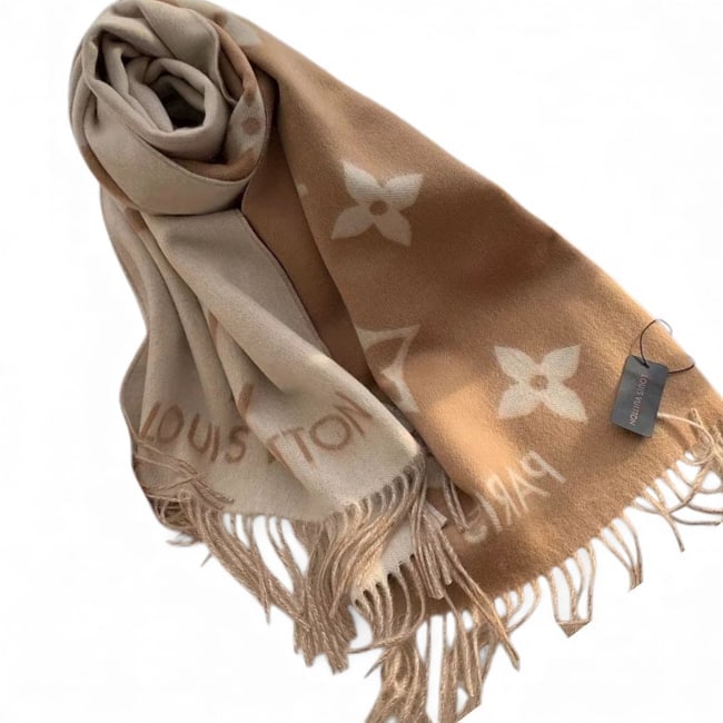 Louis Vuitton Double Sided Cashmere Beaute Scarf & Gift Bag (1 of 9)