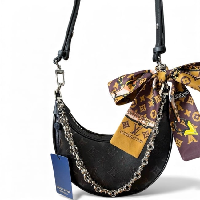 Louis Vuitton Black Mono Baia Half Moon Beaute Bag & Box (1 of 9)