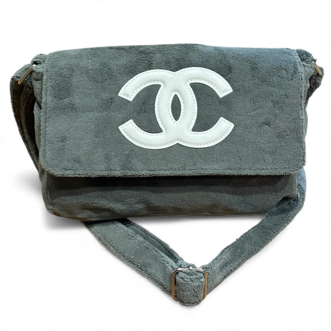 CHANEL Grey & White Precision Beaute Shoulder Bag (1 of 10)