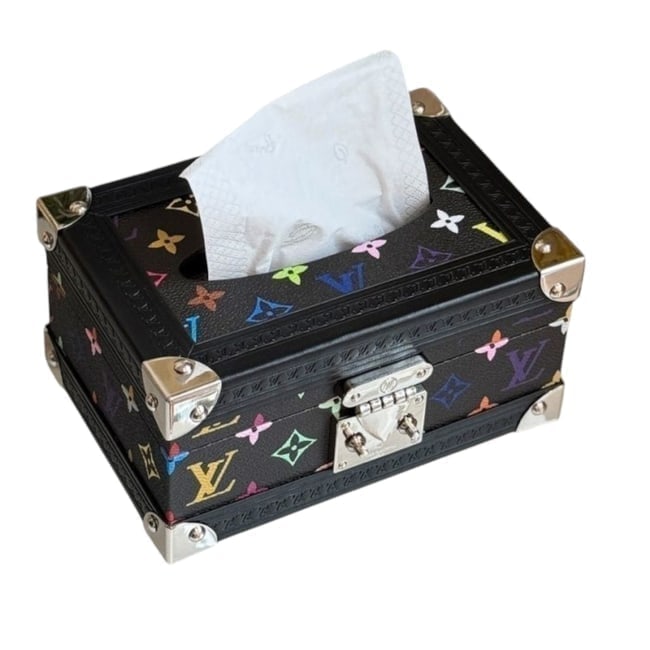 Louis Vuitton Black Multicolor Murakami & Silver Beaute Tissue Holder & Original Box (1 of 2)
