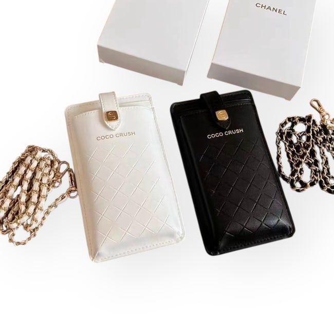 CHANEL Black OR White CoCo Crush Lim Ed Beaute Phone/Card Holder On Chain & Box (1 of 7)
