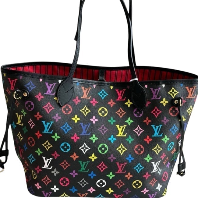 Louis Vuitton Black Multicolor/Red Neverfull MM Beaute Bag & Original Gift Bag (1 of 8)