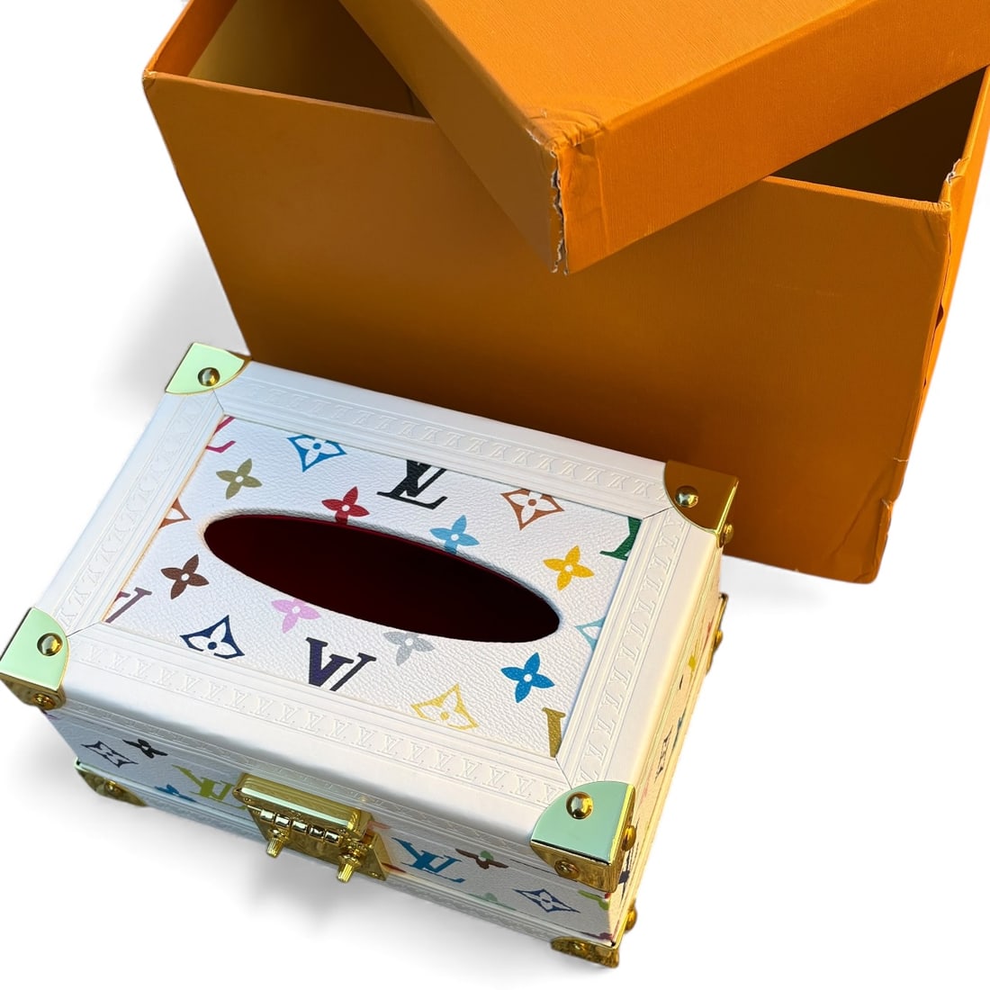 Louis Vuitton Black Monogram & Silver Tissue Holder & Original Box (1 of 7)