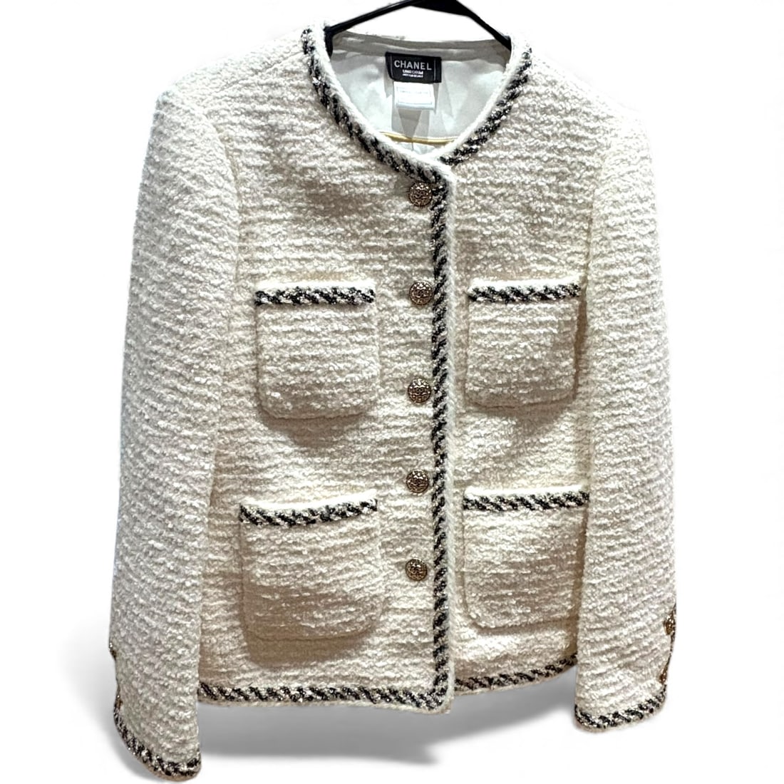 CHANEL White & Black Tweed/Long Sleeve U.L Jacket (1 of 11)