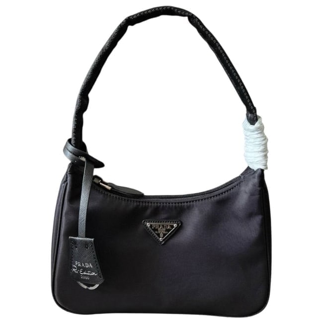 Prada Black/Silver Re-Edition Nylon Mini Beaute Bag & Original Gift Bag (1 of 3)