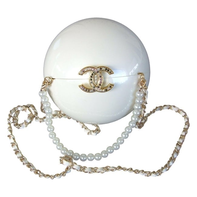 Chanel Collectors Pc. White Ball Beaute Clutch Rhinestone CC & Original Box (1 of 15)