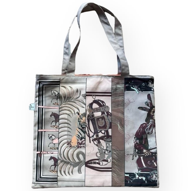 Hermes Double Handle Animal Themed Signature Print U.L Tote: • Hermes • Tote • Multicolor • Signature Print • Signature Orange Interior • Interior Slip Pocket • Canvas • Double Handles • Uniform Line &bu