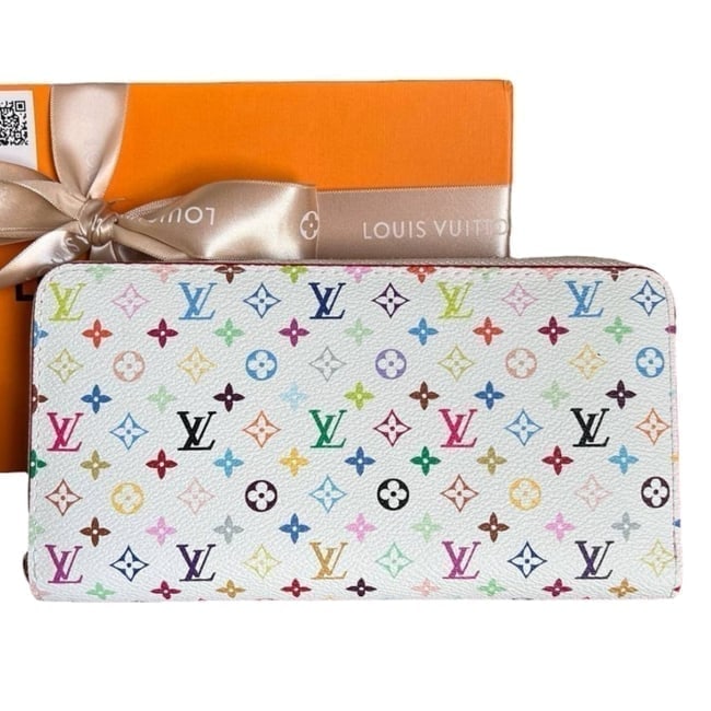 Louis Vuitton Hot Pink/White Murakami Monogram Long Zippy Beaute Wallet & Original Box (1 of 8)