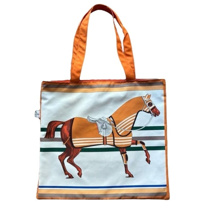 Hermes Orange/White Multicolor Signature Horse Print U.L (1 of 7)