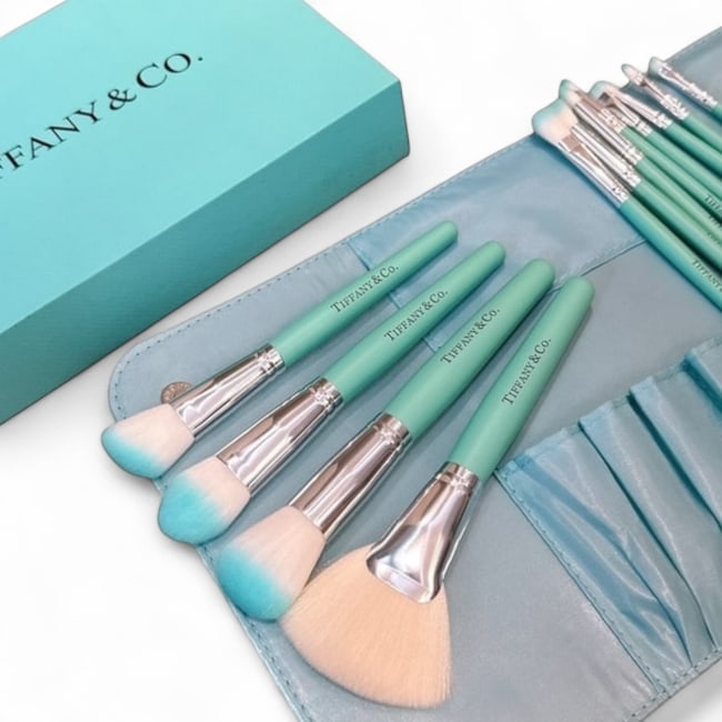 Tiffany & Co. Makeup Brush Set, Storage Case, & Original Box (1 of 4)