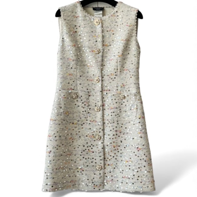 CHANEL White/Multicolor Sequin U.L Dress (1 of 7)