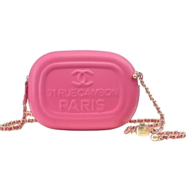 CHANEL Egg Shaped Camera Beaute Bag & Original Box (7 Colors Available): • CHANEL • Available In: White, Mint Green, Red, Grey, Pink, Black Or Tan • We Will Contact The Winning Bidder After The Auction Ends To Get Their Color Choice • Gold Tone Hardware