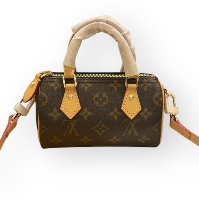 Louis Vuitton Brown Monogram Speedy Nano Beaute Bag & Original Box (1 of 8)