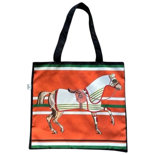 Hermes Black Multicolor Signature Horse Print U.L Tote (1 of 8)