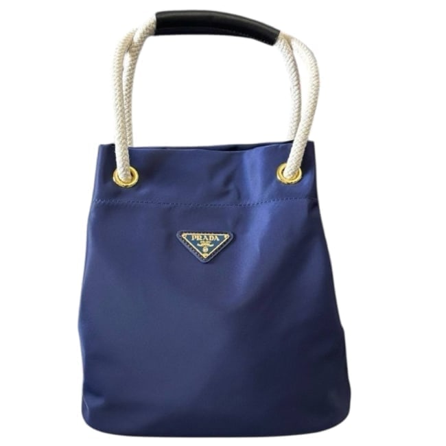 Prada Blue/White Rope Nylon Bucket Beaute Bag & Original Gift Bag (1 of 8)