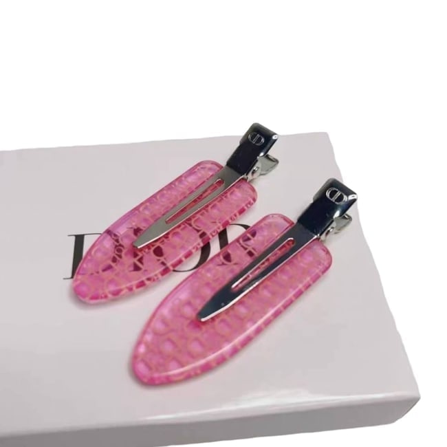 Christian DIOR 2Pc Set Pink Hair Clips: • Christian DIOR • Type: Hair Clips • Set: 2Pc Set • Color: Hot Pink • Hardware: Silver Tone • Note: Please Note That GWP/Beaute Items Are Not Sold In Boutique Stores & S