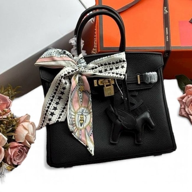 Hermes Black/Gold Birkin 30 Beaute Bag & Original Box: • Hermes • Black • Gold Tone Hardware • Birkin Bag 30 • Signature Twist Lock Closure • Double Handles • Interior Slip Pocket • Lock/Key Included • Protecti