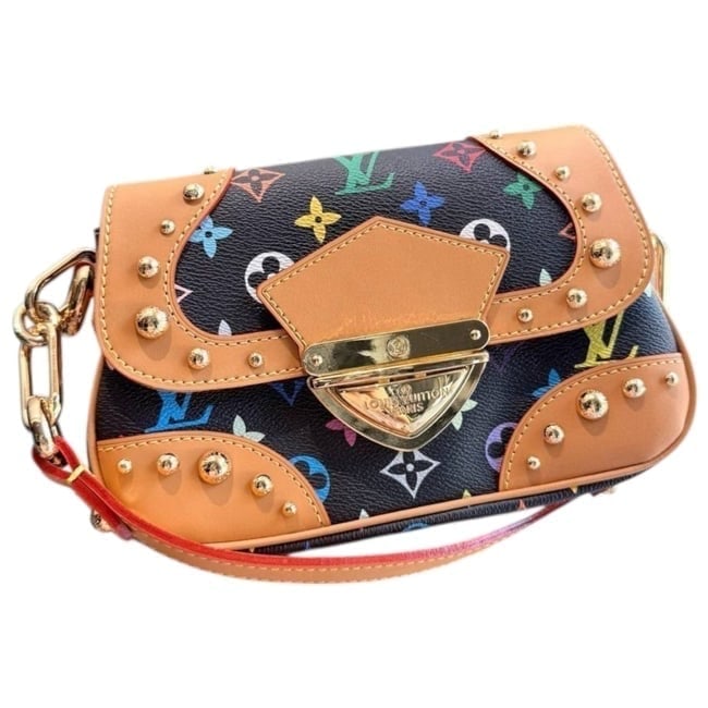 Louis Vuitton Black Murakami Marilyn Beaute Bag & Original Box: • Louis Vuitton • Marilyn • Black • Murakami • Gold Tone Hardware • Monogram Pattern • Chain Strap • Buckle Closure • Original Box Included • 10"