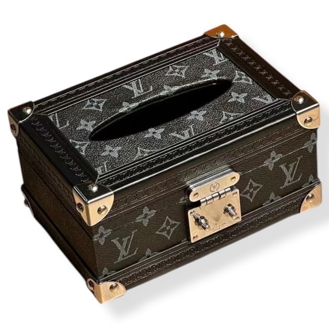 Louis Vuitton Black Monogram & Silver Tissue Holder & Original Box (1 of 6)