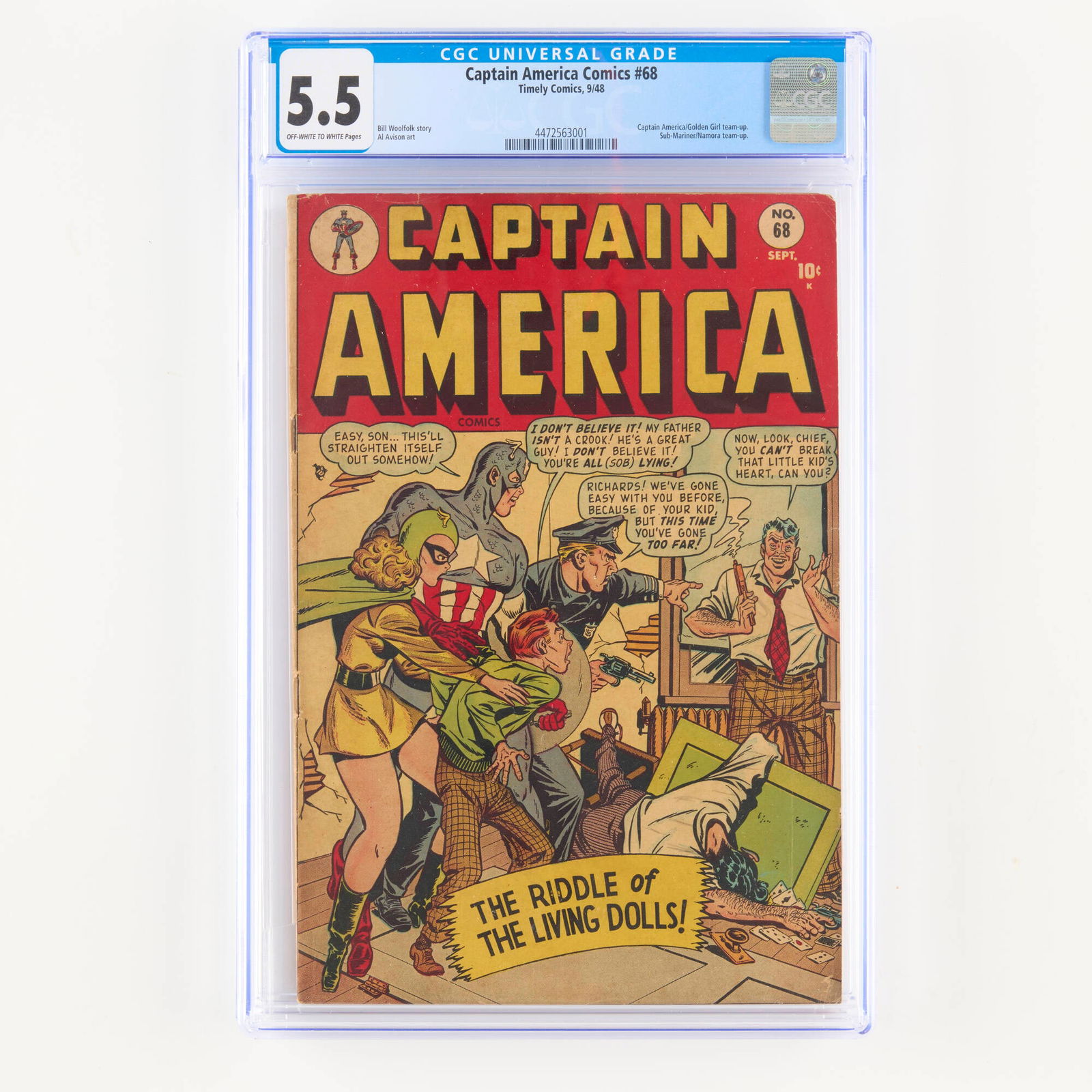 Timely Comics Captain America Comics #68 CGC 5.5 (1 of 2)