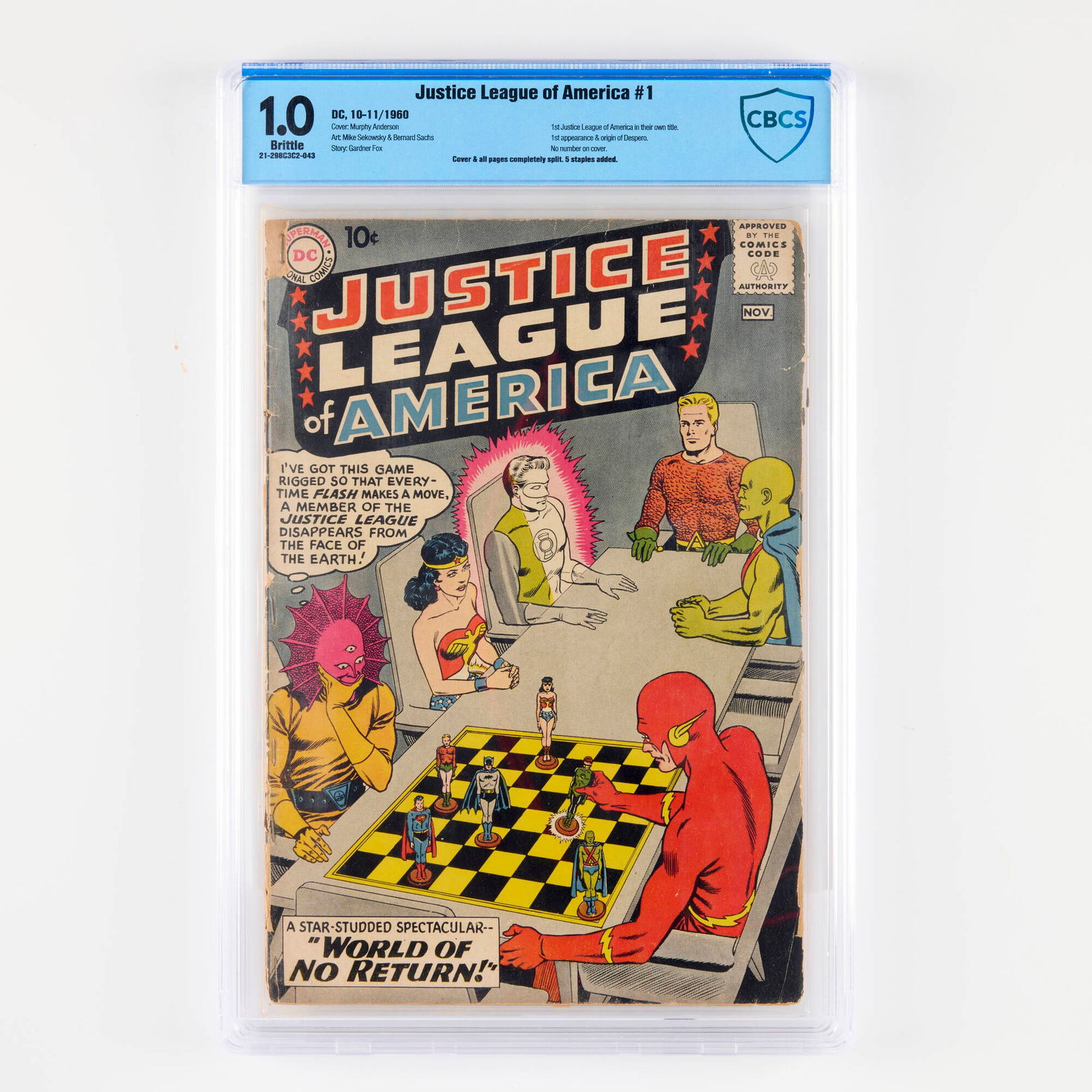 D.C. Comics Justice League of America #1 CBCS 1.0 (1 of 2)