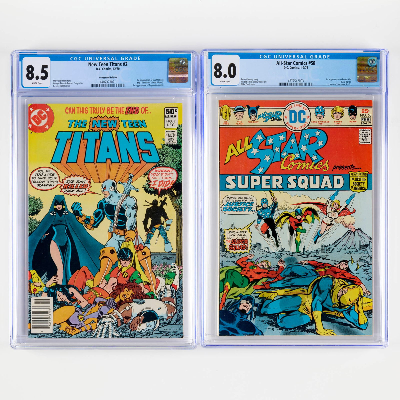 2 D.C. Comics New Teen Titans #2 and All Star Comics #58 CGC (1 of 2)