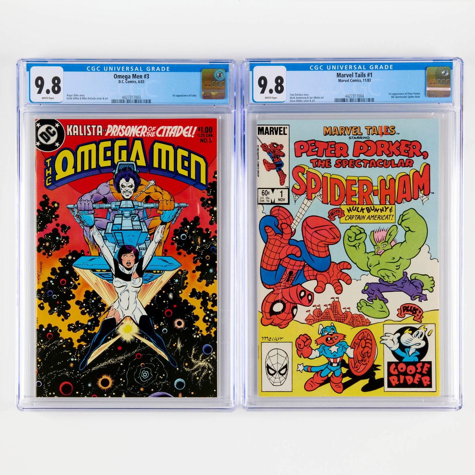 2 Marvel Comics Omega Men #3 and Marvel Tails #1 CGC (1 of 2)